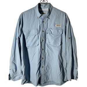 Magellan Sportswear Long Sleeve Vented Fishing Shirt (Size L) Light Blue